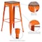 Flash Furniture Backless Orange Metal Barstool with Square Wood Seat, 30" High, PK4 4-CH-31320-30-OR-WD-GG - alternate 6