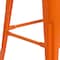 Flash Furniture Backless Orange Metal Barstool with Square Wood Seat, 30" High, PK4 4-CH-31320-30-OR-WD-GG - alternate 7