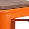 Flash Furniture Backless Orange Metal Barstool with Square Wood Seat, 30" High, PK4 4-CH-31320-30-OR-WD-GG - alternate 9