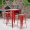 Flash Furniture 4 "H No Back Red Metal Barstool Square Seat, PK4 4-CH-31320-30-RED-GG - alternate 1