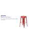 Flash Furniture 4 "H No Back Red Metal Barstool Square Seat, PK4 4-CH-31320-30-RED-GG - alternate 7