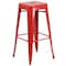 Flash Furniture 4 "H No Back Red Metal Barstool Square Seat, PK4 4-CH-31320-30-RED-GG - alternate 6