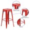 Flash Furniture 4 "H No Back Red Metal Barstool Square Seat, PK4 4-CH-31320-30-RED-GG - alternate 10
