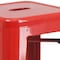 Flash Furniture 4 "H No Back Red Metal Barstool Square Seat, PK4 4-CH-31320-30-RED-GG - alternate 9