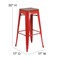 Flash Furniture Backless Red Metal Barstool with Square Wood Seat, 30" High, PK4 4-CH-31320-30-RED-WD-GG - alternate 10