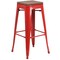 Flash Furniture Backless Red Metal Barstool with Square Wood Seat, 30" High, PK4 4-CH-31320-30-RED-WD-GG - alternate 9