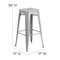 Flash Furniture 4PK 30"H No Back Silver Metal Barstool Square Seat 4-CH-31320-30-SIL-GG - alternate 5
