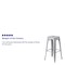 Flash Furniture 4PK 30"H No Back Silver Metal Barstool Square Seat 4-CH-31320-30-SIL-GG - alternate 10