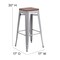 Flash Furniture Backless Silver Metal Barstool with Square Wood Seat, 30" High, PK4 4-CH-31320-30-SIL-WD-GG - alternate 10