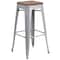 Flash Furniture Backless Silver Metal Barstool with Square Wood Seat, 30" High, PK4 4-CH-31320-30-SIL-WD-GG - alternate 8