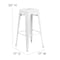 Flash Furniture 4PK 30"H No Back White Metal Barstool Square Seat 4-CH-31320-30-WH-GG - alternate 8