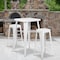 Flash Furniture 4PK 30"H No Back White Metal Barstool Square Seat 4-CH-31320-30-WH-GG - alternate 1