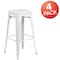 Flash Furniture 4PK 30"H No Back White Metal Barstool Square Seat 4-CH-31320-30-WH-GG - alternate 2