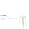 Flash Furniture 4PK 30"H No Back White Metal Barstool Square Seat 4-CH-31320-30-WH-GG - alternate 6