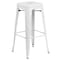 Flash Furniture 4PK 30"H No Back White Metal Barstool Square Seat 4-CH-31320-30-WH-GG - alternate 9
