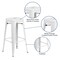 Flash Furniture 4PK 30"H No Back White Metal Barstool Square Seat 4-CH-31320-30-WH-GG - alternate 5