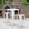Flash Furniture Backless White Metal Barstool with Square Wood Seat, 30" High, PK4 4-CH-31320-30-WH-WD-GG - alternate 1