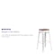 Flash Furniture Backless White Metal Barstool with Square Wood Seat, 30" High, PK4 4-CH-31320-30-WH-WD-GG - alternate 3