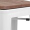 Flash Furniture Backless White Metal Barstool with Square Wood Seat, 30" High, PK4 4-CH-31320-30-WH-WD-GG - alternate 7