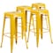 Flash Furniture 4PK 30"H No Back Yellow Metal Barstool Square Seat 4-CH-31320-30-YL-GG - alternate 3