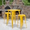 Flash Furniture 4PK 30"H No Back Yellow Metal Barstool Square Seat 4-CH-31320-30-YL-GG - alternate 1