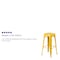 Flash Furniture 4PK 30"H No Back Yellow Metal Barstool Square Seat 4-CH-31320-30-YL-GG - alternate 5