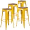 Flash Furniture Backless Yellow Metal Barstool with Square Wood Seat, 30" High, PK4 4-CH-31320-30-YL-WD-GG - alternate 4