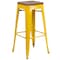 Flash Furniture Backless Yellow Metal Barstool with Square Wood Seat, 30" High, PK4 4-CH-31320-30-YL-WD-GG - alternate 6