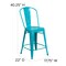 Flash Furniture Teal Metal Outdoor Stool, 24", PK4 4-ET-3534-24-CB-GG - alternate 9