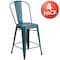 Flash Furniture Distressed Blue-Tl Metal Stool, PK4 4-ET-3534-24-KB-GG - alternate 10