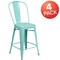 Flash Furniture Mint Metal Outdoor Stool, 24", PK4 4-ET-3534-24-MINT-GG - alternate 5
