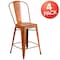 Flash Furniture Distressed Orange Metal Stool, PK4 4-ET-3534-24-OR-GG - alternate 5