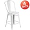 Flash Furniture Distressed White Metal Stool, PK4 4-ET-3534-24-WH-GG - alternate 2