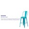 Flash Furniture Teal Metal Outdoor Stool, 30", PK4 4-ET-3534-30-CB-GG - alternate 5
