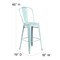 Flash Furniture Distressed Gn-Blue Metal Stool, PK4 4-ET-3534-30-DB-GG - alternate 2