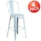 Flash Furniture Distressed Gn-Blue Metal Stool, PK4 4-ET-3534-30-DB-GG - alternate 3