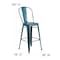 Flash Furniture Distressed Blue-TL Metal Stool, PK4 4-ET-3534-30-KB-GG - alternate 2