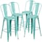Flash Furniture Mint Green Metal Indoor-Outdoor Barstool with Back, 30" High, PK4 4-ET-3534-30-MINT-GG - alternate 5