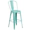Flash Furniture Mint Green Metal Indoor-Outdoor Barstool with Back, 30" High, PK4 4-ET-3534-30-MINT-GG - alternate 7