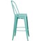 Flash Furniture Mint Green Metal Indoor-Outdoor Barstool with Back, 30" High, PK4 4-ET-3534-30-MINT-GG - alternate 9