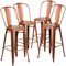 Flash Furniture Copper Metal Indoor-Outdoor Barstool with Back, 30" High, PK4 4-ET-3534-30-POC-GG - alternate 5