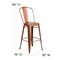 Flash Furniture Copper Metal Indoor-Outdoor Barstool with Back, 30" High, PK4 4-ET-3534-30-POC-GG - alternate 8