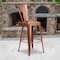 Flash Furniture Copper Metal Indoor-Outdoor Barstool with Back, 30" High, PK4 4-ET-3534-30-POC-GG - alternate 1