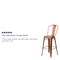 Flash Furniture Copper Metal Indoor-Outdoor Barstool with Back, 30" High, PK4 4-ET-3534-30-POC-GG - alternate 3