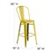 Flash Furniture Distressed Yellow Metal Stool, PK4 4-ET-3534-30-YL-GG - alternate 7