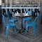 Flash Furniture Distressed Antique Blue Metal Indoor-Outdoor Stackable Chair, PK4 4-ET-3534-AB-GG - alternate 1