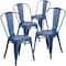 Flash Furniture Distressed Antique Blue Metal Indoor-Outdoor Stackable Chair, PK4 4-ET-3534-AB-GG - alternate 2