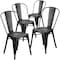 Flash Furniture Distressed Black Metal Indoor-Outdoor Stackable Chair, PK4 4-ET-3534-BK-GG - alternate 5