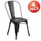 Flash Furniture Distressed Black Metal Indoor-Outdoor Stackable Chair, PK4 4-ET-3534-BK-GG - alternate 2