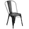 Flash Furniture Distressed Black Metal Indoor-Outdoor Stackable Chair, PK4 4-ET-3534-BK-GG - alternate 9